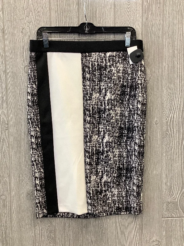 Skirt Midi By Vince Camuto In Black & White, Size: 8