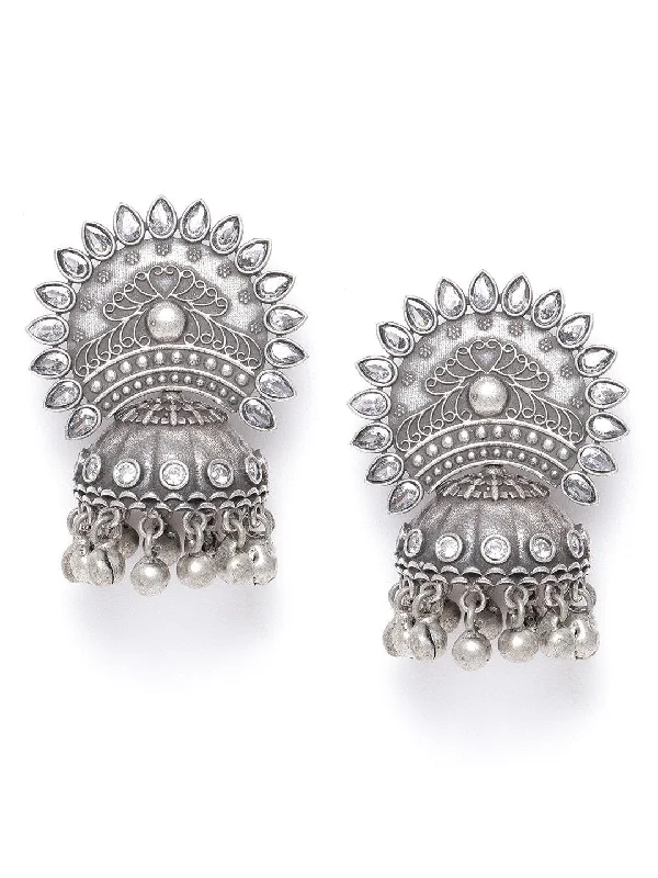 Women's Oxidised Silver-Plated Jhumka - Priyaasi