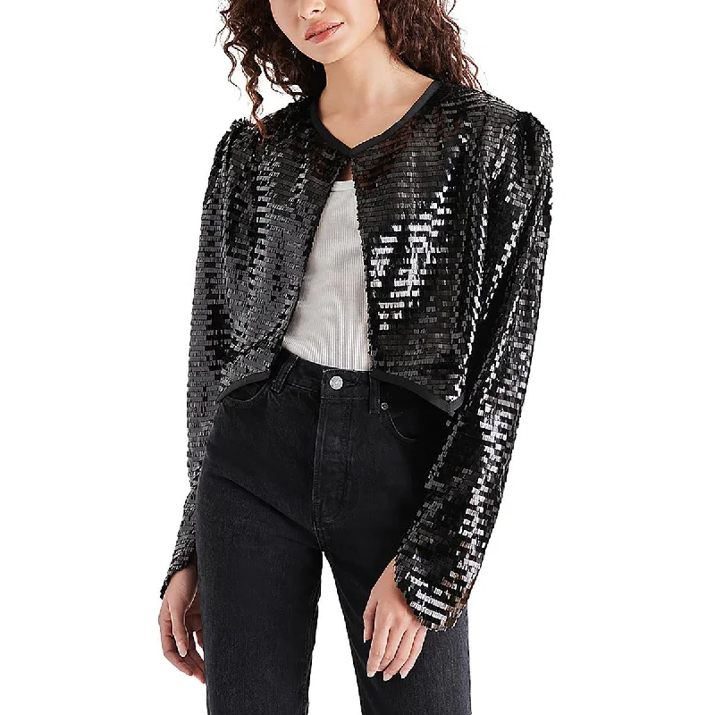 Steve Madden Womens Juliet Sequined Cropped Bolero