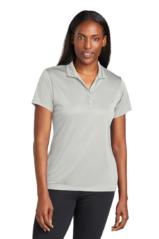 Sport-Tek Womens Moisture Wicking Re-Compete Short Sleeve Polo Shirt - Silver Grey - New