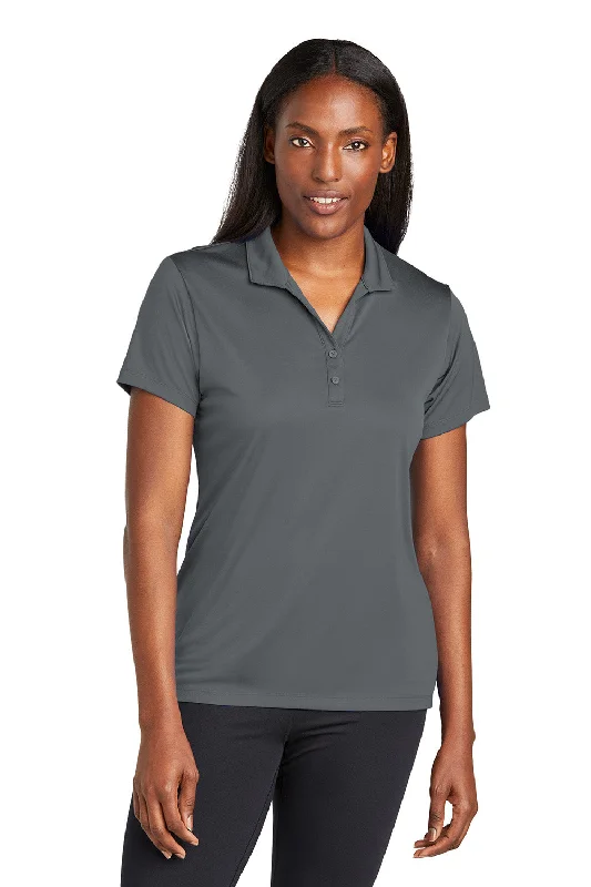 Sport-Tek Womens Moisture Wicking Re-Compete Short Sleeve Polo Shirt - Iron Grey - New