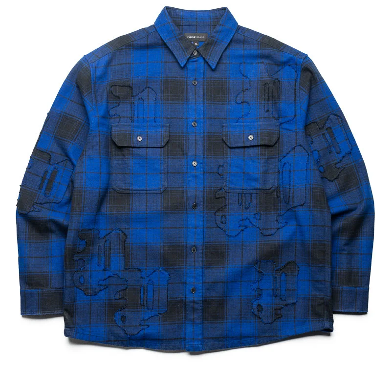 Purple Brand Gothic P Flannel Shirt - Blue