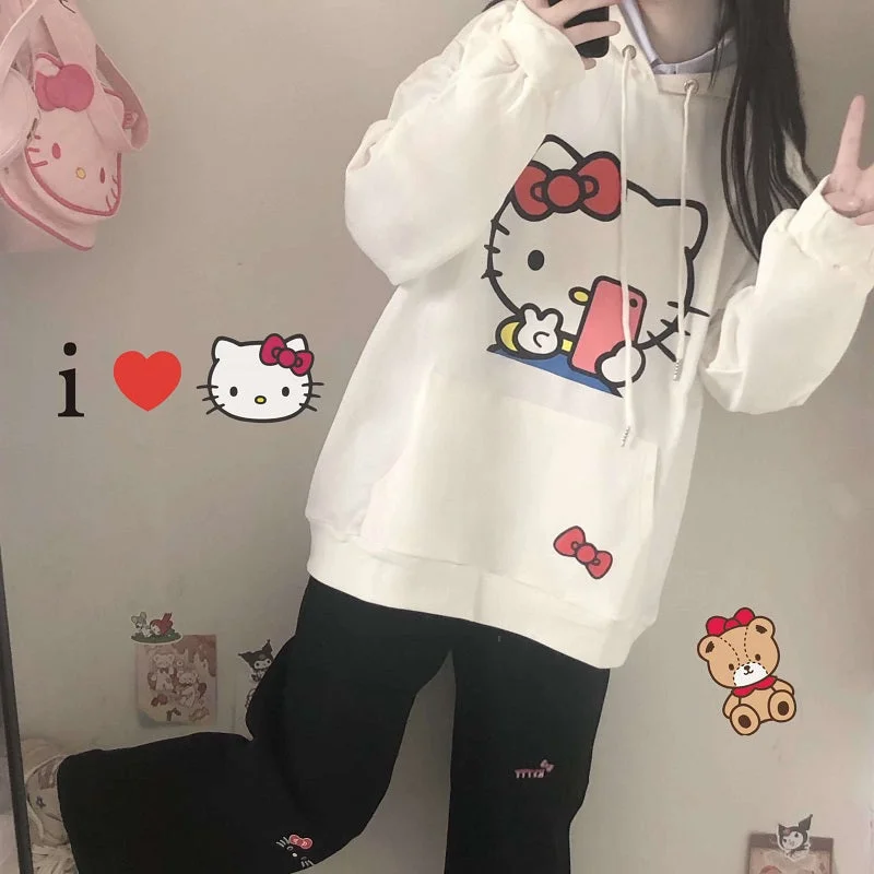 CUTE "HEELO KITTY" HOODIE BY6419