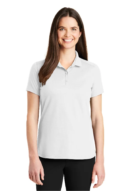 Port Authority Womens SuperPro Moisture Wicking Short Sleeve Polo Shirt - White - Closeout