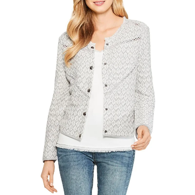 Nic + Zoe Womens Prismatic Linen Blend Marled Jacket