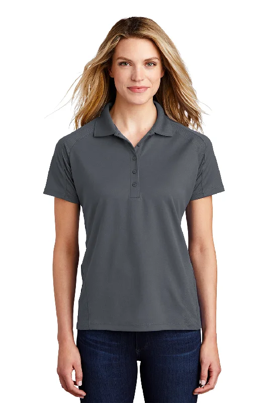 Sport-Tek Womens Dri-Mesh Moisture Wicking Short Sleeve Polo Shirt - Steel Grey