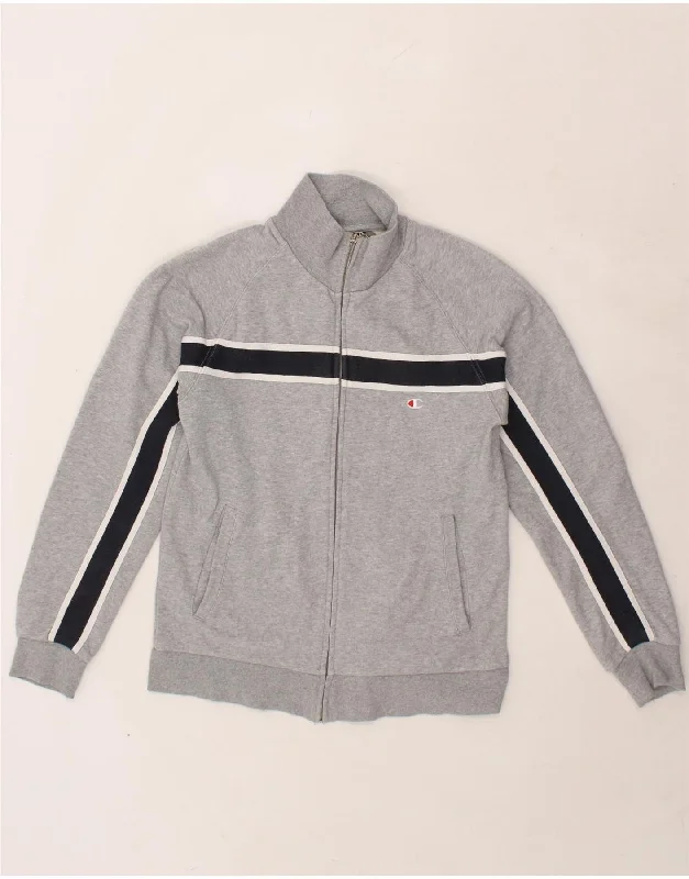 CHAMPION Womens Tracksuit Top Jacket UK 10 Small Grey Colourblock Cotton