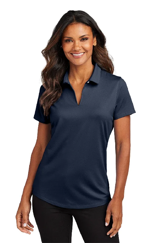 Port Authority Womens City Easy Care Moisture Wicking Short Sleeve Polo Shirt - River Navy Blue - New