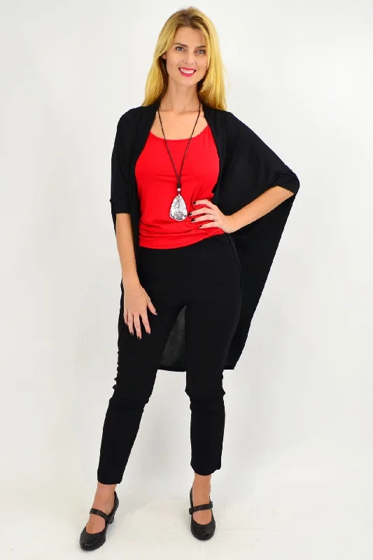 Black Round Batwing Freesize Cardigan