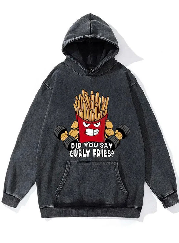 Swole Muscle Curly Fries WASHED GYM HOODIE