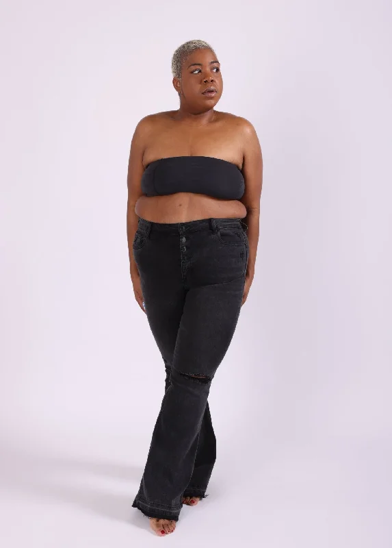 Joyce | Black High-Waisted  Flare Denim Jeans