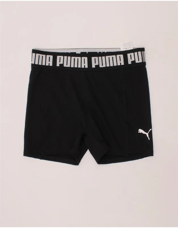 PUMA Womens Graphic Sport Shorts UK 10 Small Black Polyester