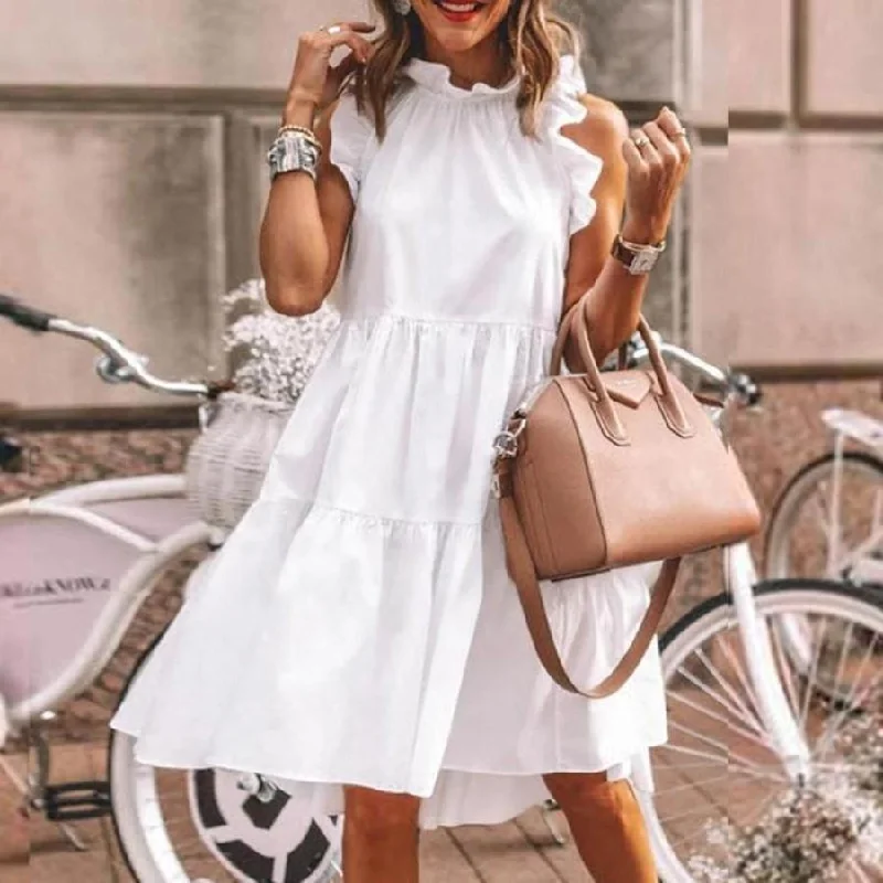 Casual Sleeveless Round Neck Dresses