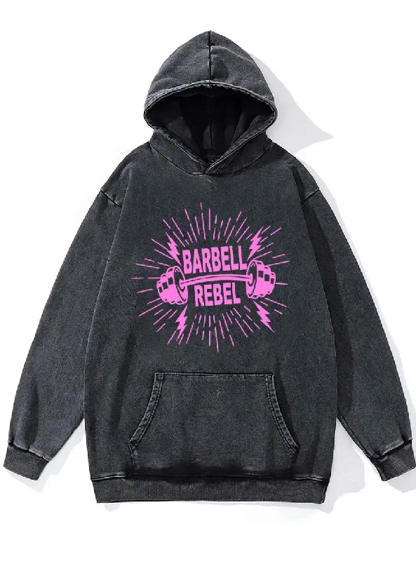 barbell rebel Washed Gym Hoodie