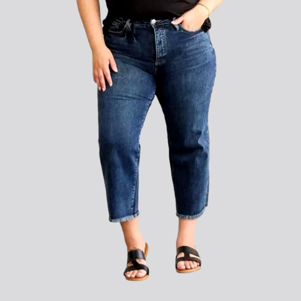 Plus-size dark wash jeans