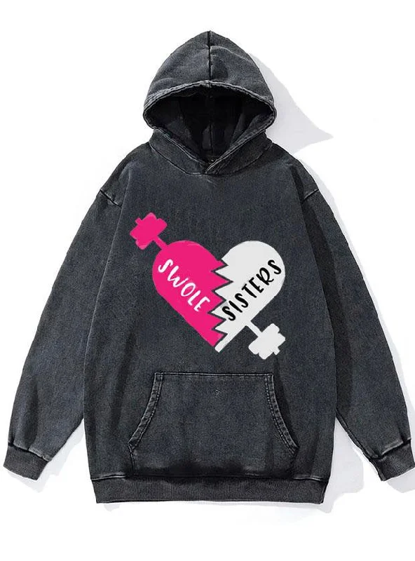 Swole sisters WASHED GYM HOODIE