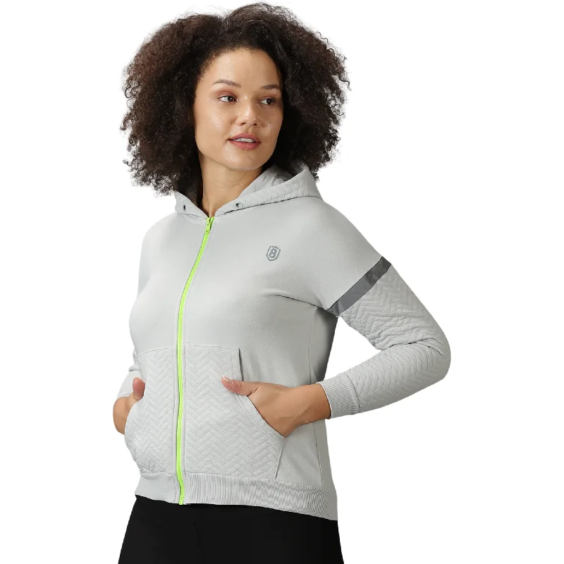 Women's Quilted Hoodie Sweat Shirt with Kangaroo Pockets