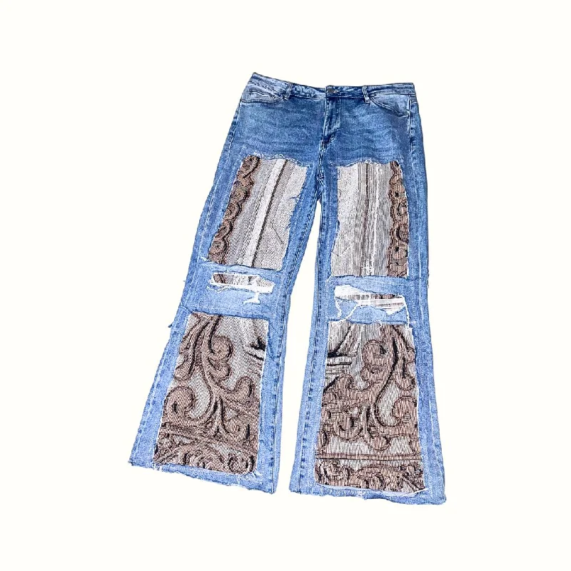 Swirl  & Line Tapestry Jeans 14W 50% OFF