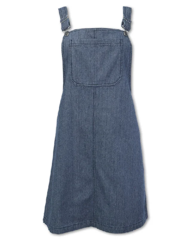 PINSTRIPE DENIM OVERALL DRESS