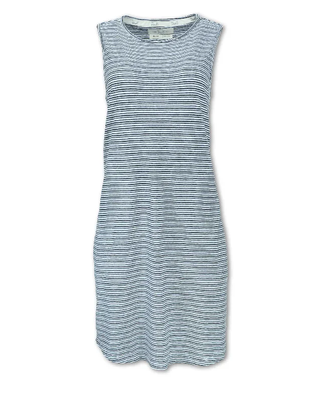 STRIPED KNIT HEMP TANK DRESS