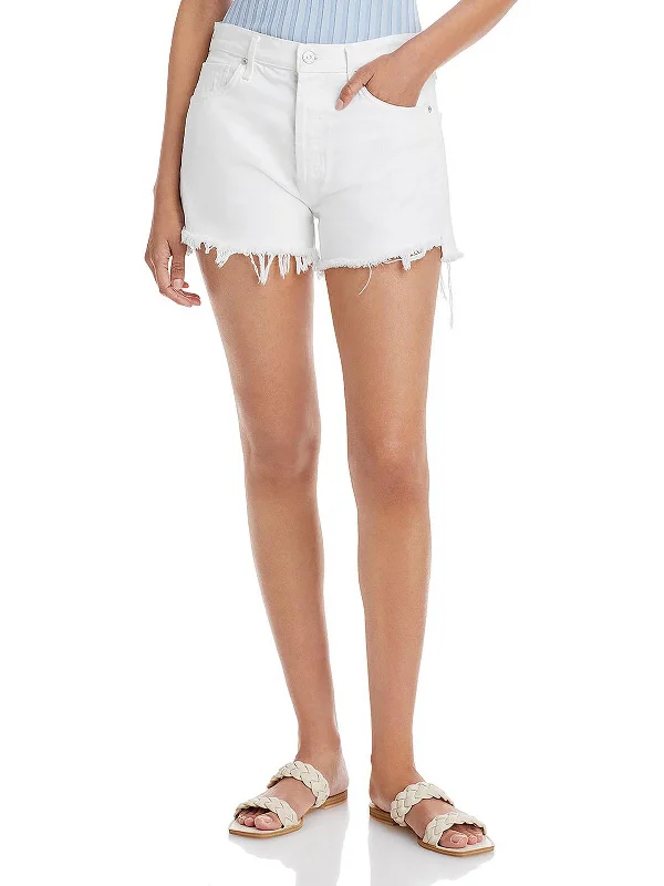 Marlow Womens Denim Frayed Hem Casual Shorts