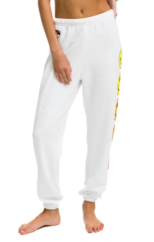 Smiley Sunset Sweatpants In White