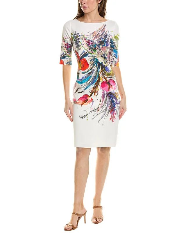 Teri Jon by Rickie Freeman Border Print Dress