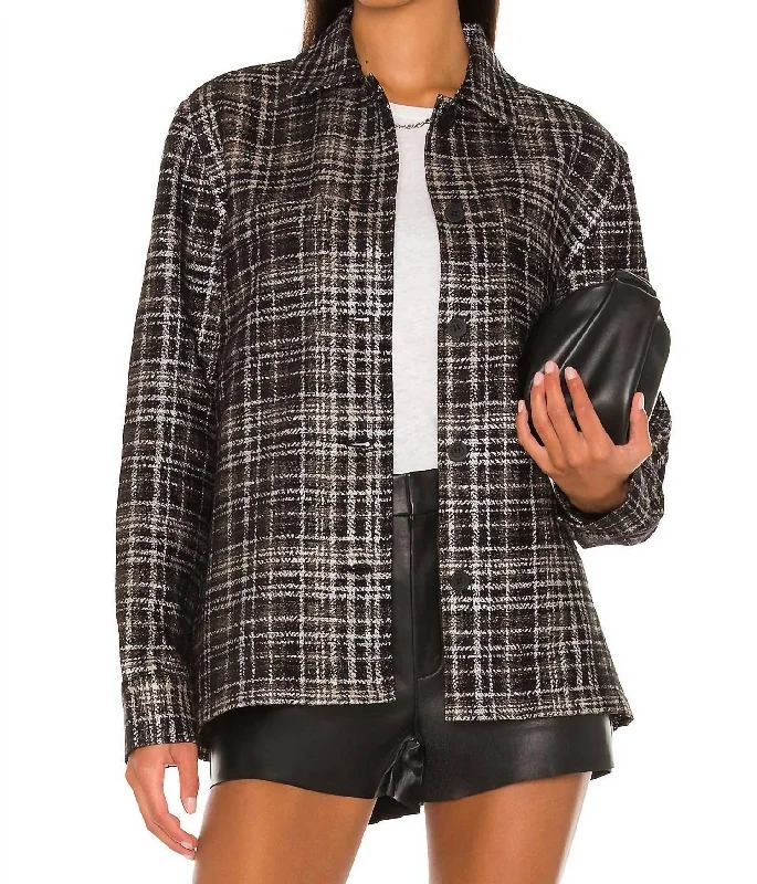 Barry Shirt Jacket In Army Plaid