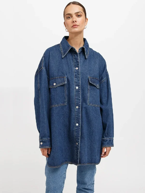 BRUNETTE THE LABEL SHANIA DENIM JACKET - INDIGO DENIM