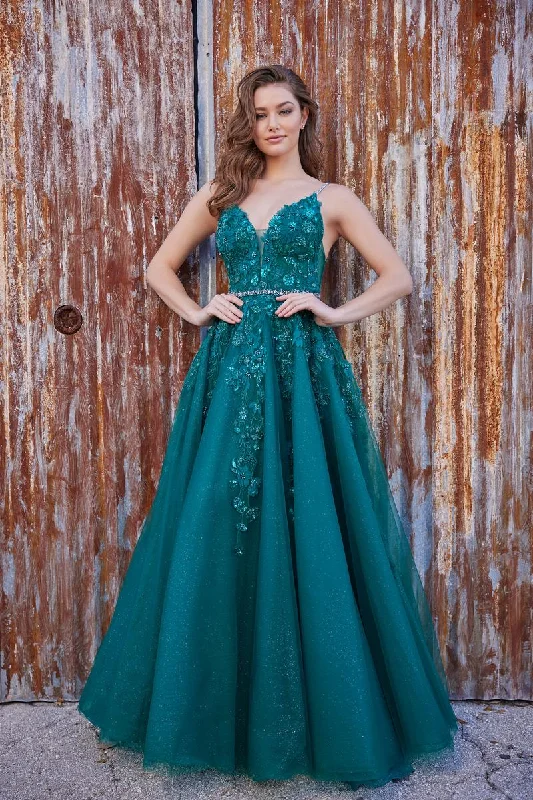 Ellie Wilde A-Line Lace Prom Dress EW35113