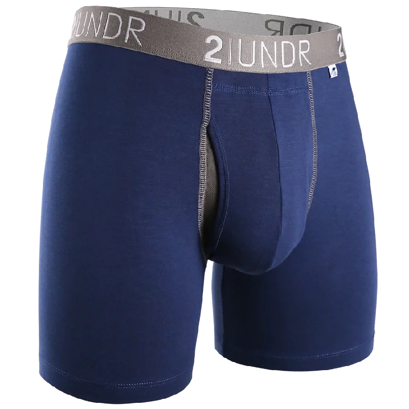 2UNDR Swing Shift 6" Boxer Brief 2U01BB.023 Navy/Grey