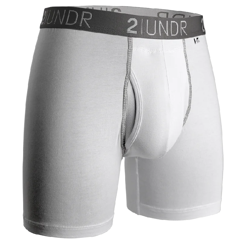 2UNDR Swing Shift 6" Boxer Brief 2U01BB.022 White/Grey