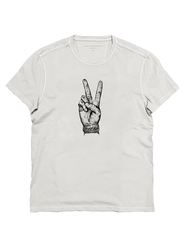 TOUGH PEACE HAND CREW NECK TEE KG5719Y1-CBH8B