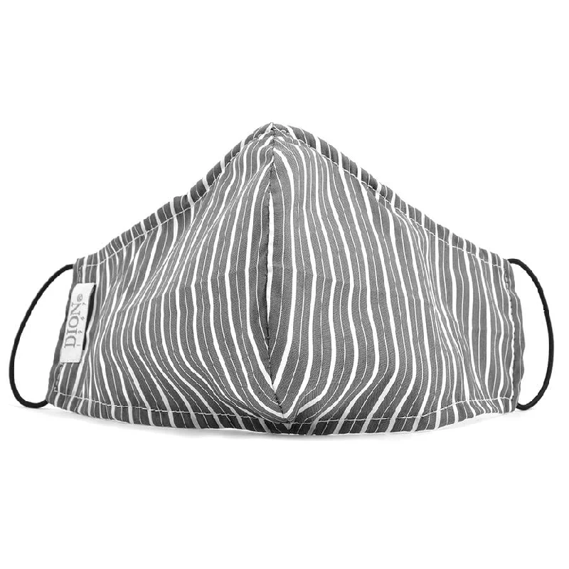 Non-Medical Cotton Face Mask  C19-MSK_127 Charcoal/White Stripe